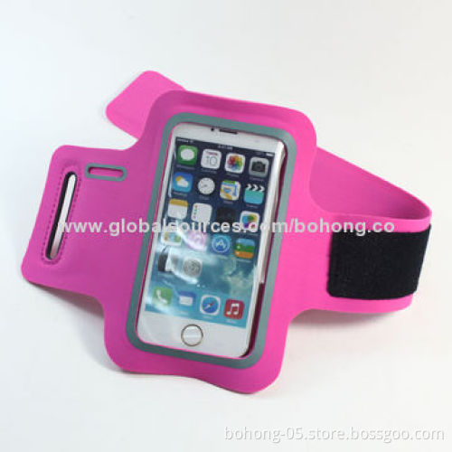 Armbands for iPhone 5/5S, Made of Neoprene and Nylon with Key Slot, Logos Printing Available
